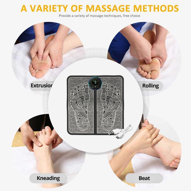 EMS Foot Massager Mat – USB Rechargeable Foot Massage Pad with Smart Display