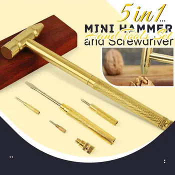 5-in-1 Multifunction Mini Hammer & Screwdriver Set | Compact DIY Hand Tool Kit | Household Repair Tools