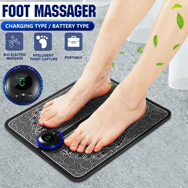 EMS Foot Massager Mat – USB Rechargeable Foot Massage Pad with Smart Display