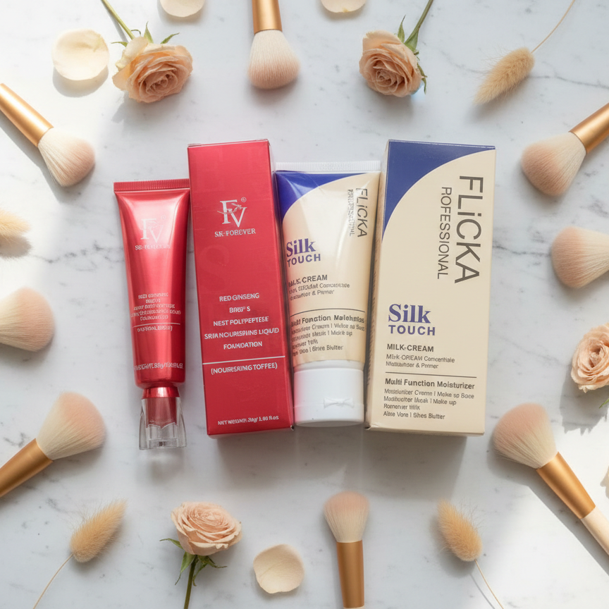 Flicka 2-in-1 Makeup Combo – 60g Primer + 30g Ivory Foundation