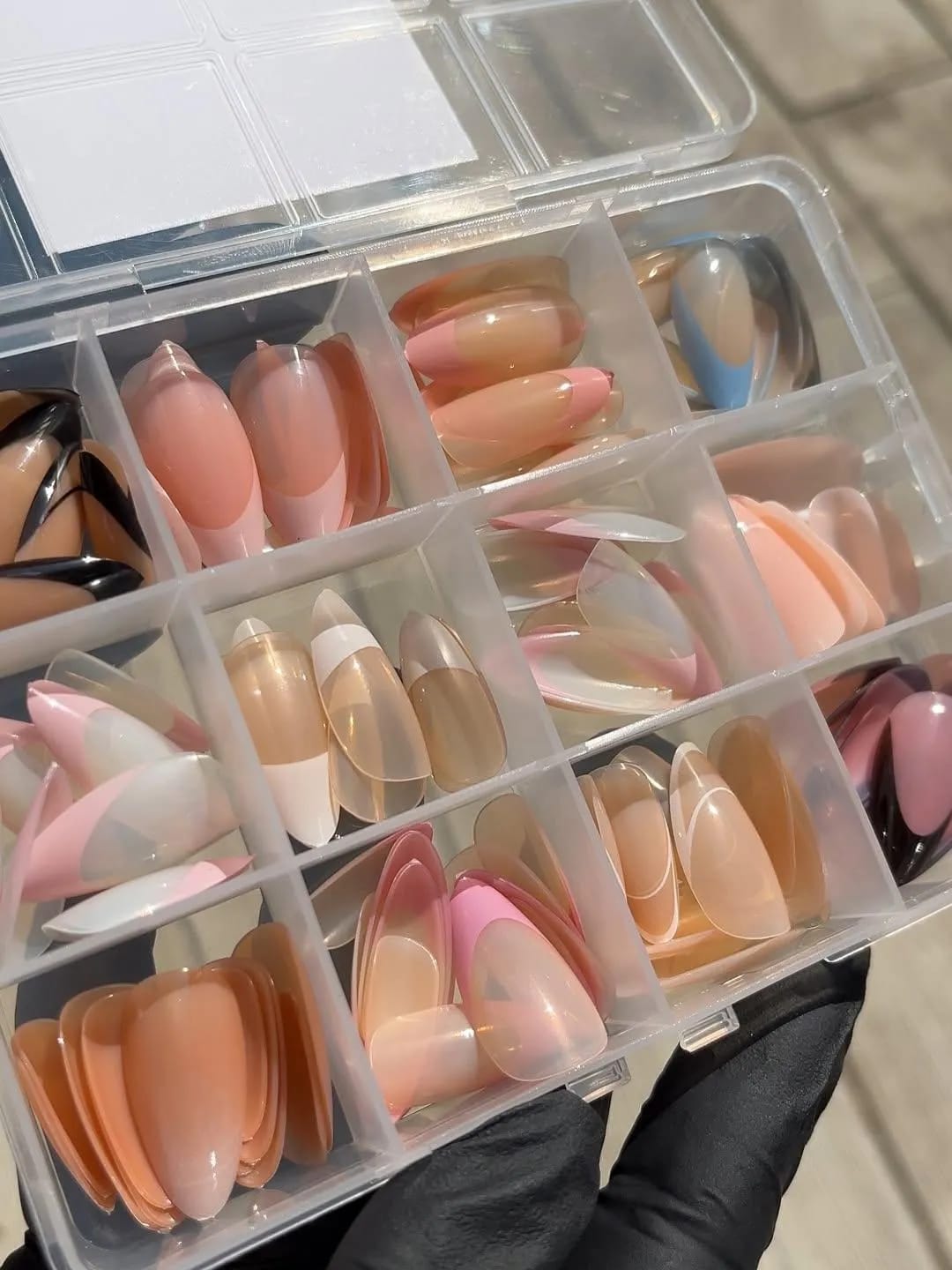 144-Piece Multicolor False Nails Set – Stylish Press-On Nails with Nail Glue
