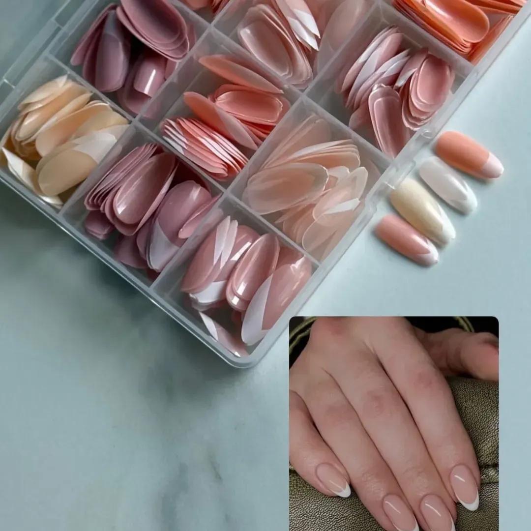 144-Piece Multicolor False Nails Set – Stylish Press-On Nails with Nail Glue
