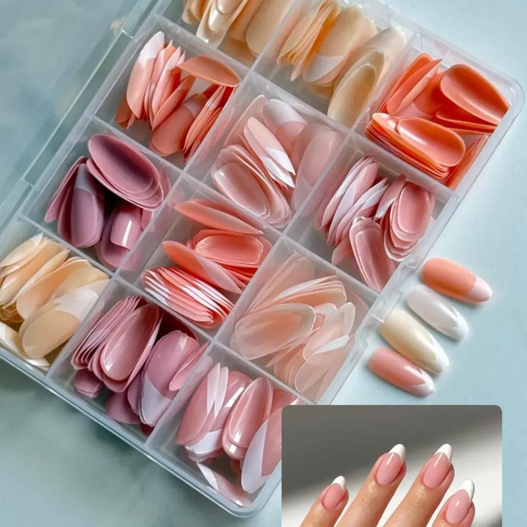 144-Piece Multicolor False Nails Set – Stylish Press-On Nails with Nail Glue