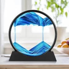 3D Moving Sand Art Lamp – Decorative Sandscape Frame with Metal Stand