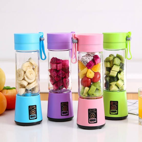 Rechargeable Mini Juicer Blender – 380ml Portable 6-Blade USB Blender