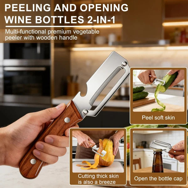 3-in-1 Stainless Steel Peeler Knife | Multipurpose Vegetable Peeler & Kitchen Tool