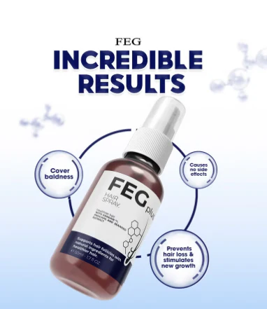 FEG PLUS Hair & Beard Growth Serum Spray | Seaweed Extract, Rosemary, Redensyl & Anagain | 50ml