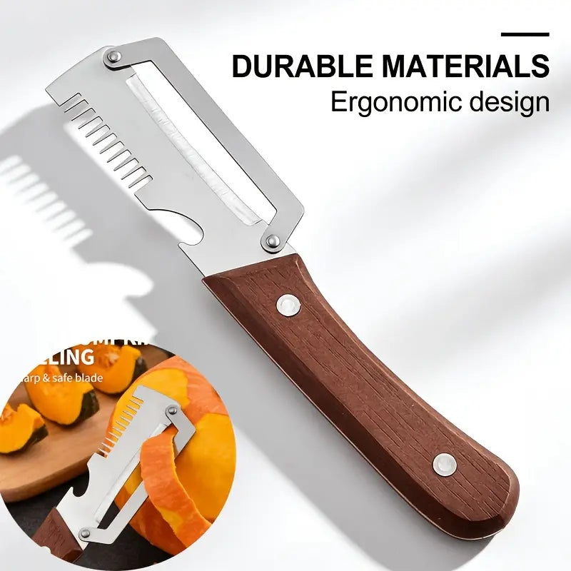 3-in-1 Stainless Steel Peeler Knife | Multipurpose Vegetable Peeler & Kitchen Tool