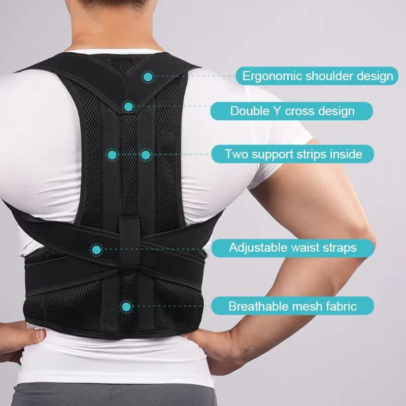 Posture Corrector Belt – Adjustable Back & Spine Support for Men & Women