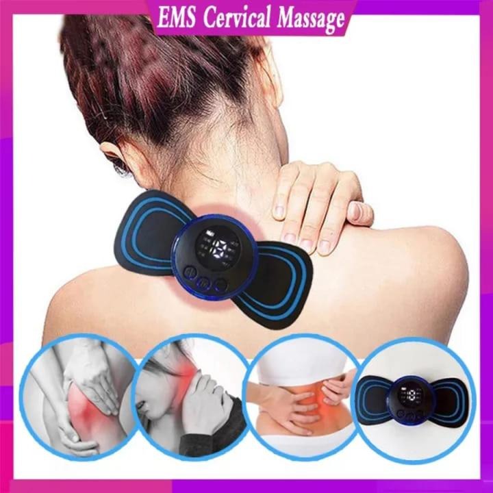 Rechargeable EMS Butterfly Massager – Portable Muscle Stimulator & Massage Pad
