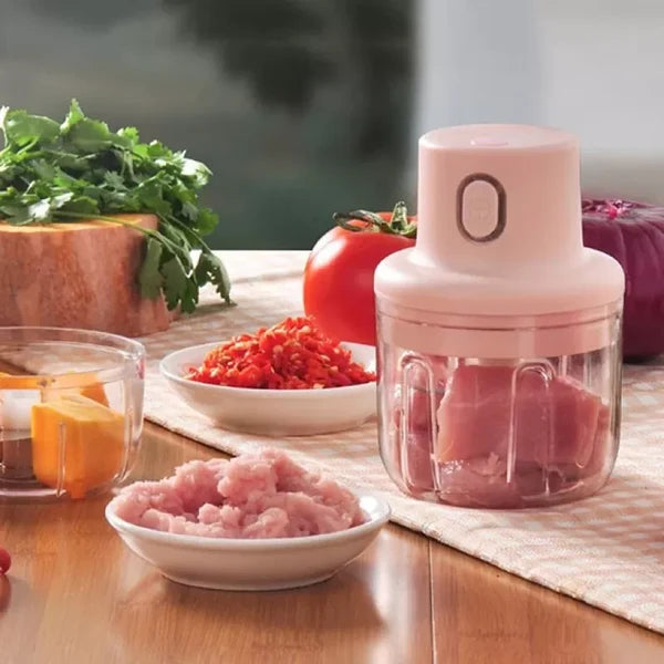 Mini USB Rechargeable Food Chopper | Portable Electric Vegetable, Garlic & Meat Grinder | 250ml