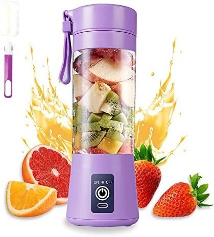 Rechargeable Mini Juicer Blender – 380ml Portable 6-Blade USB Blender