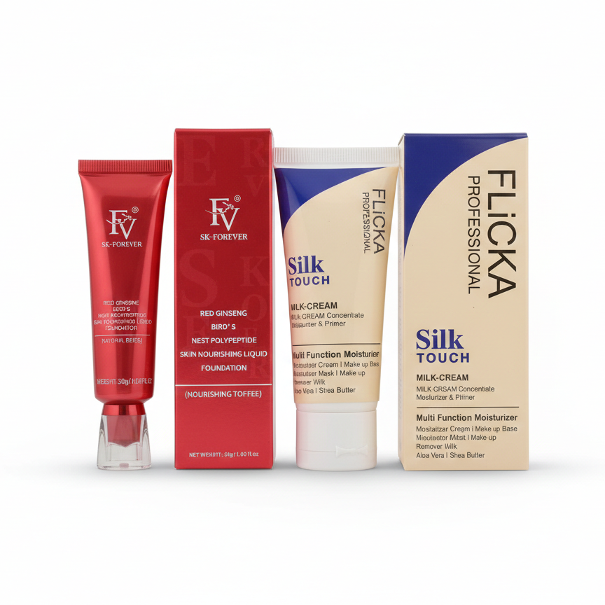 Flicka 2-in-1 Makeup Combo – 60g Primer + 30g Ivory Foundation