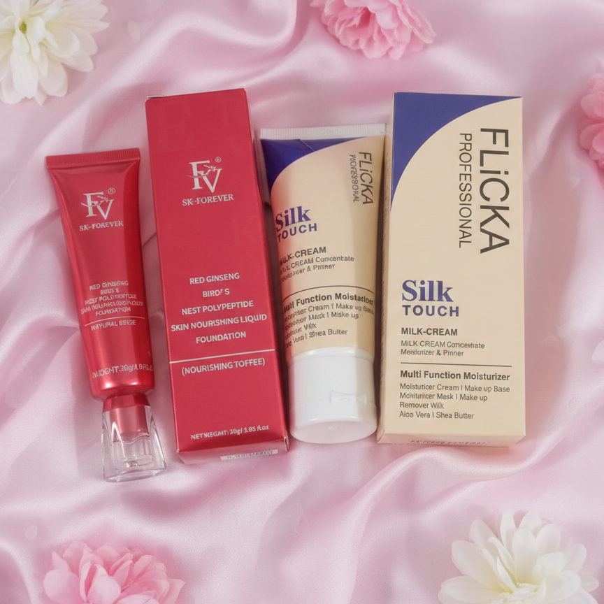 Flicka 2-in-1 Makeup Combo – 60g Primer + 30g Ivory Foundation