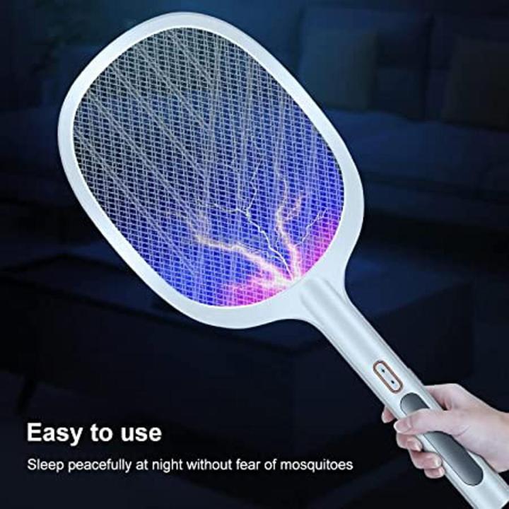 USB Rechargeable Mosquito Racket with Stand – Electric Insect Killer Bat