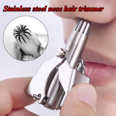 Mini Portable Stainless Steel Nose Hair Trimmer | Manual Nose & Ear Hair Cutter | Safe Grooming Tool for Men & Women