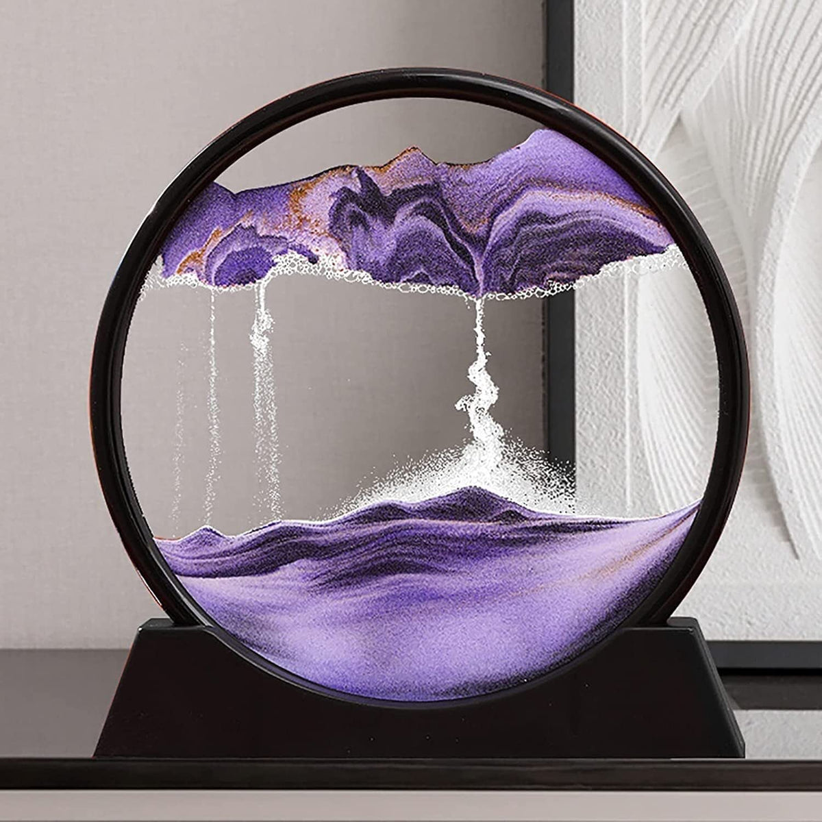 3D Moving Sand Art Lamp – Decorative Sandscape Frame with Metal Stand