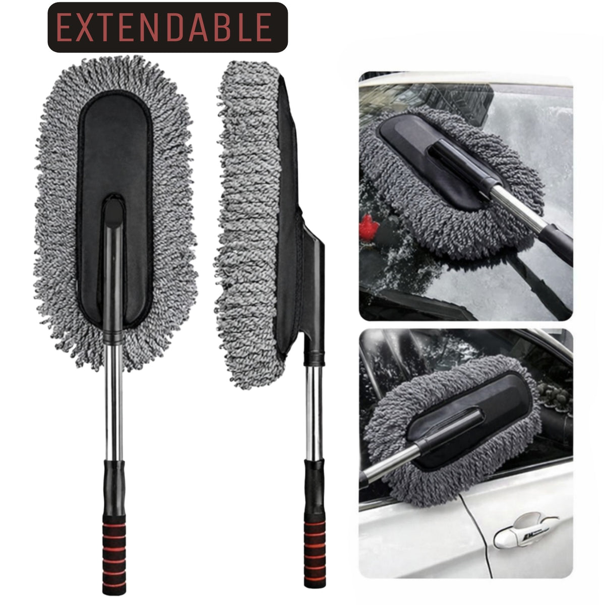 Car Wash Cleaning Brush – Microfiber Duster with Telescoping Handle