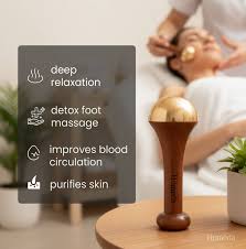 Kansa Wooden Massager – Handheld Face & Foot Massage Tool