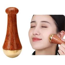 Kansa Wooden Massager – Handheld Face & Foot Massage Tool