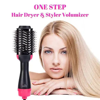 3-in-1 Hot Air Hair Brush Styler – Dryer, Straightener & Curler