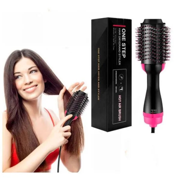 3-in-1 Hot Air Hair Brush Styler – Dryer, Straightener & Curler