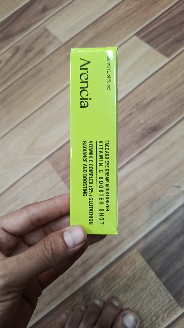 Arencia Vitamin C Booster Shot | 5% Vitamin C Complex & Glutathione Face & Eye Moisturizer – 30ml
