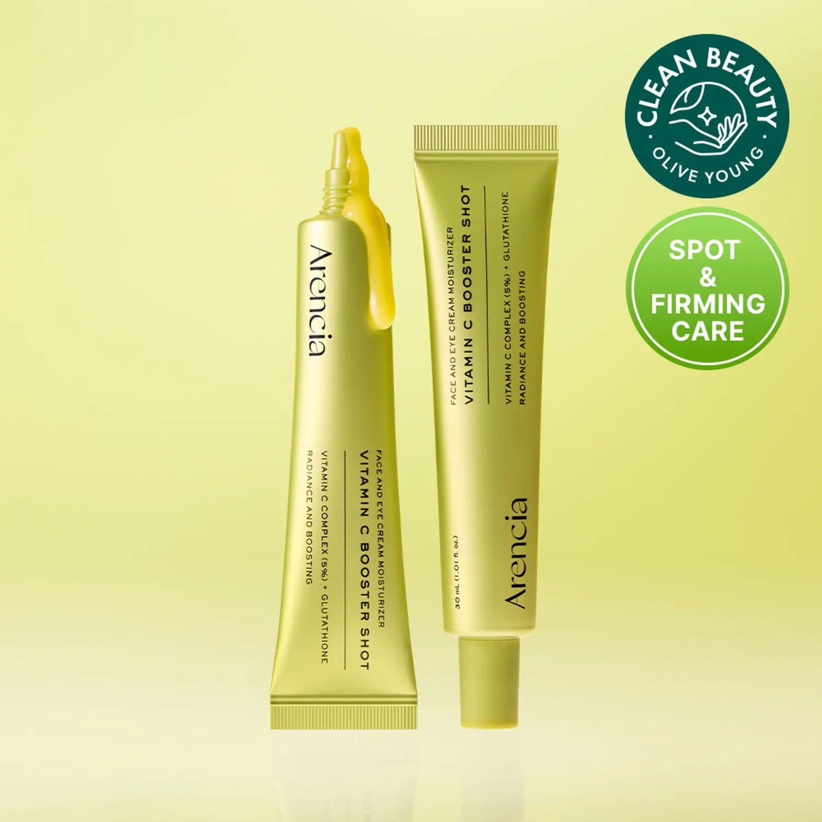 Arencia Vitamin C Booster Shot | 5% Vitamin C Complex & Glutathione Face & Eye Moisturizer – 30ml