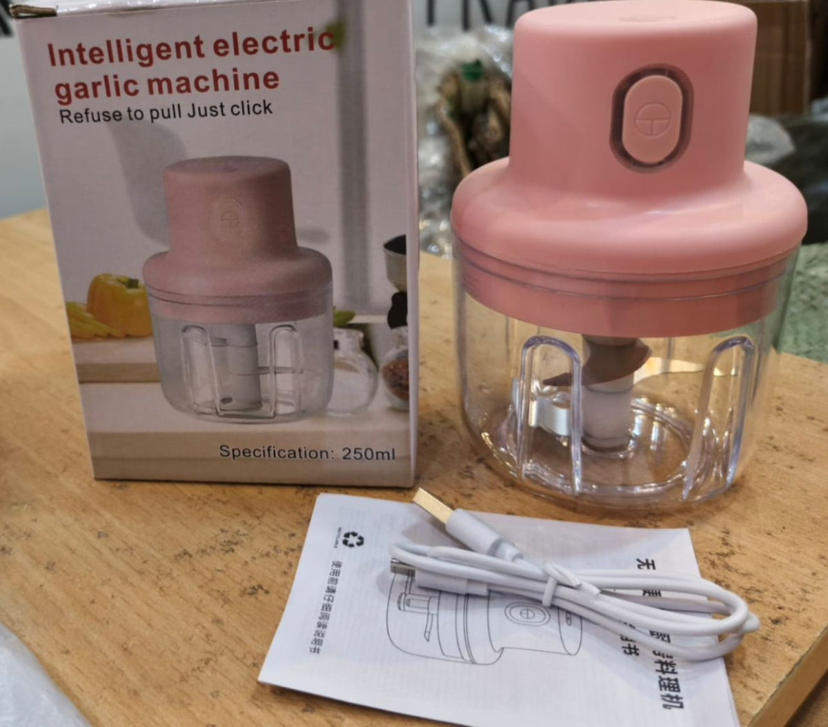 Mini USB Rechargeable Food Chopper | Portable Electric Vegetable, Garlic & Meat Grinder | 250ml