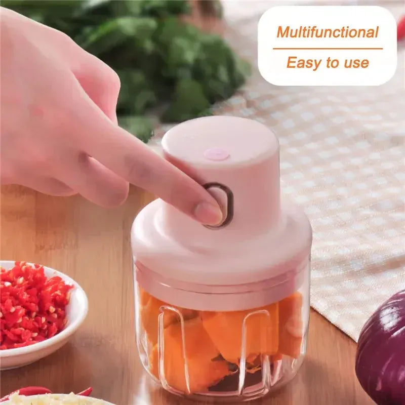 Mini USB Rechargeable Food Chopper | Portable Electric Vegetable, Garlic & Meat Grinder | 250ml