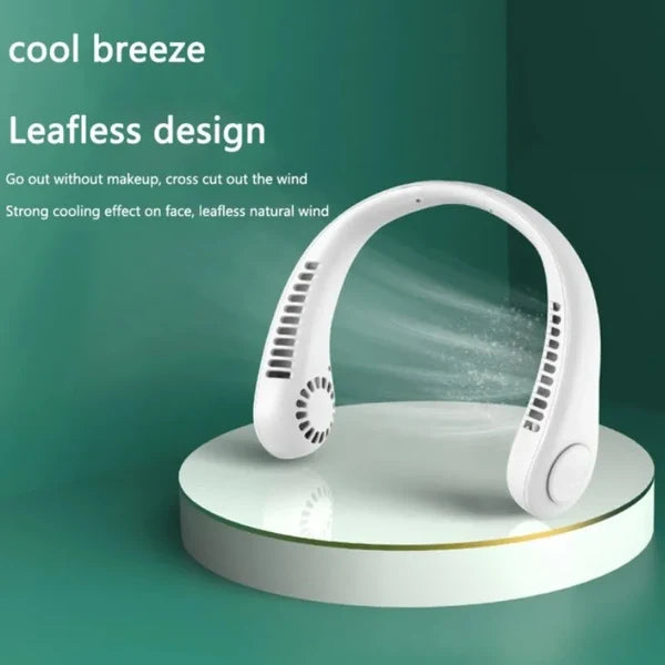 Portable Neck Fan – USB Rechargeable Bladeless Personal Fan with 3 Speeds